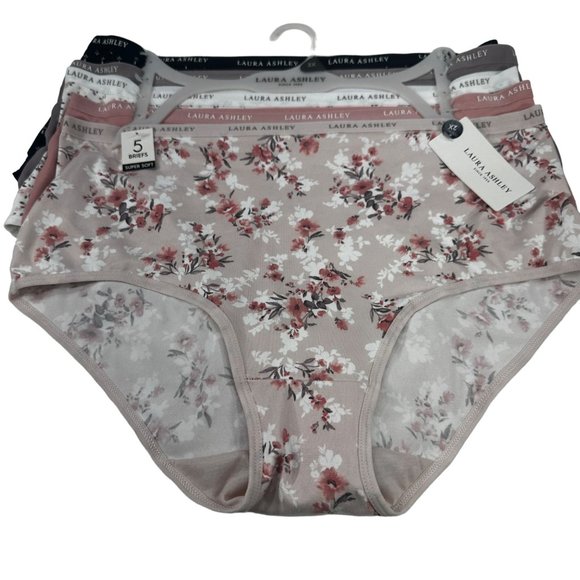 Lot Of Five Laura Ashley Women's Size 2X Panty Brief Assorted Colors New - Picture 1 of 11